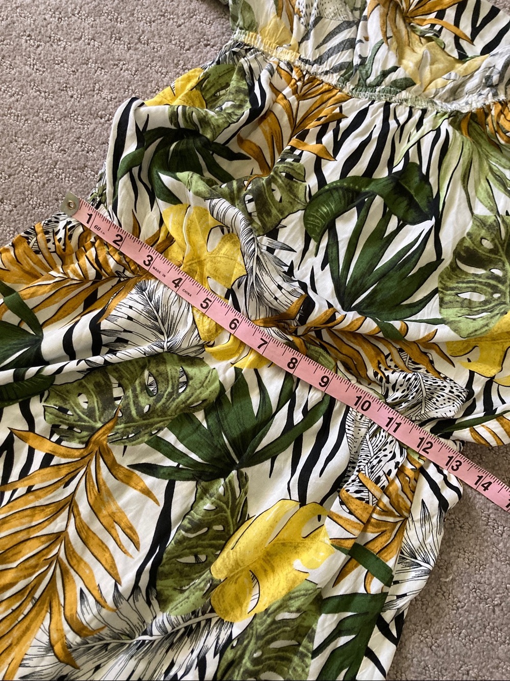 Abel The Label one-shoulder tropical leaf dress, Medium. - Picture 9 of 10